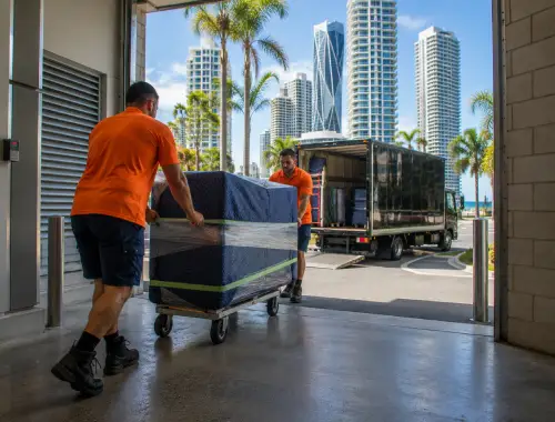 Removalists moving furniture between Brisbane and the Gold Coast