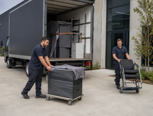 Furniture being transported for businesses and organisations