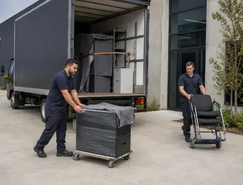 Furniture being transported for businesses and organisations