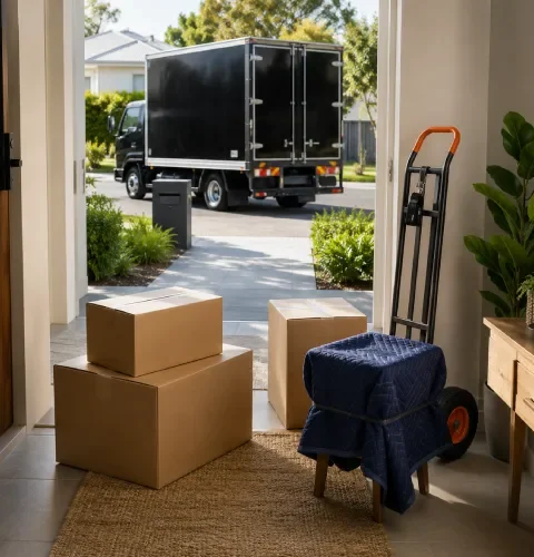 Customer arranging a pre-booked furniture or household move