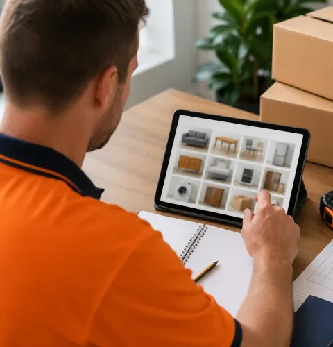 Furniture volume, access and travel requirements affecting moving costs