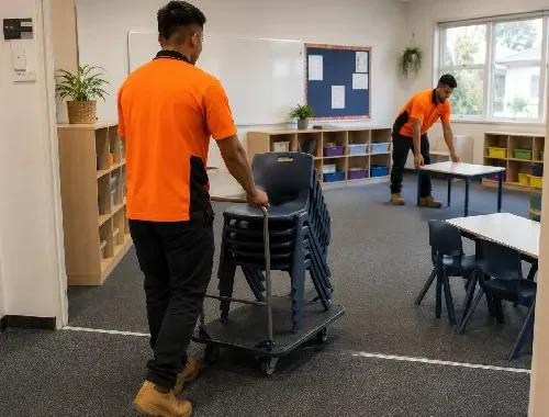 Two-person moving labour handling furniture where road transport is unnecessary