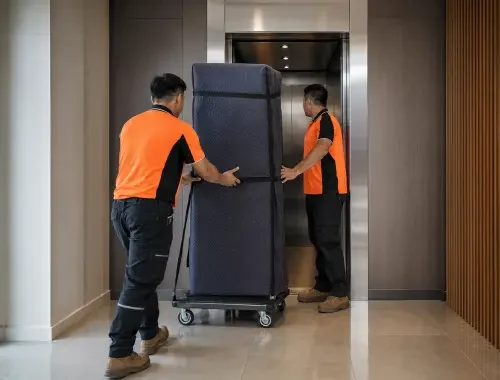 Furniture and household contents being moved from an apartment or unit