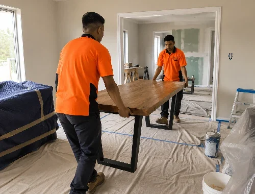 Furniture relocated between rooms, floors or storage areas at one property