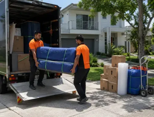 Furniture, appliances and household belongings from a two-bedroom property